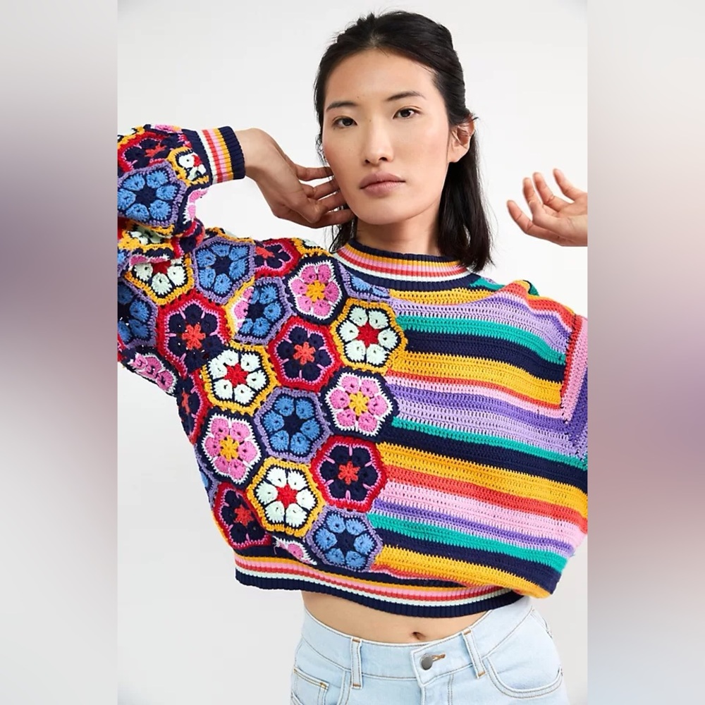 Farm Rio Crochet Sweater